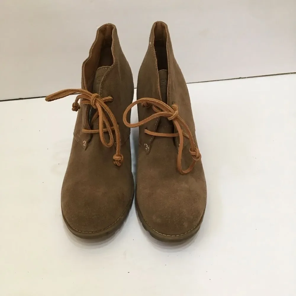 EXCELLENT CONDITION SPERRY‎ BROWN SUEDE WEDGE BOOTIES
